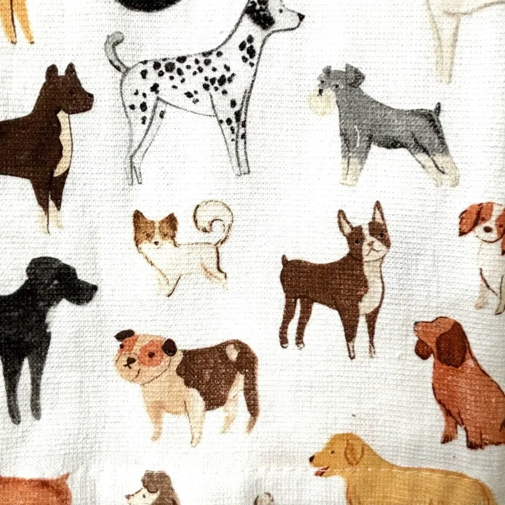 DOG PUPPIES THEME KITCHEN TEA DISH TOWELS 3 PACK COTTON DRY WEAVE NOVELTY KITSCH